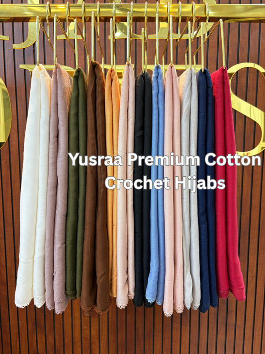 Yusraa Premium Cotton Crochet Hijabs