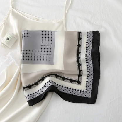 Canyon Classic Black Print Silk Square Scarves 70 CM