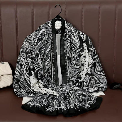 Black White Polka Mehendi Printed Summer Edition 26’ Viscose Scarf