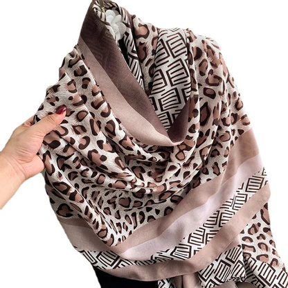 Pink Chain Animal Printed Viscose Scarf