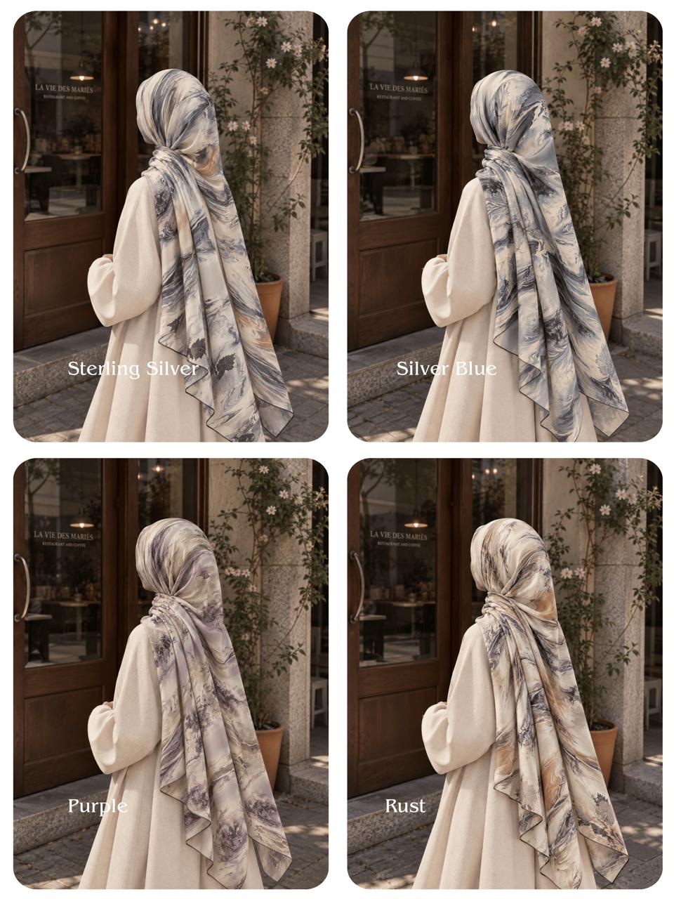 Marble Printed Cotton Hijabs