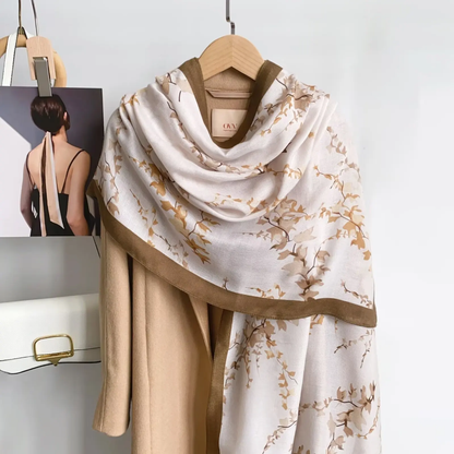 Cream Sand Nura Flow Printed Summer Edition 26’ Viscose Scarf