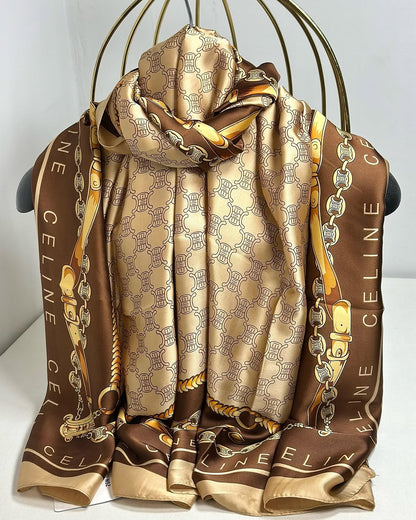Brand Printed CL Silk Scarf