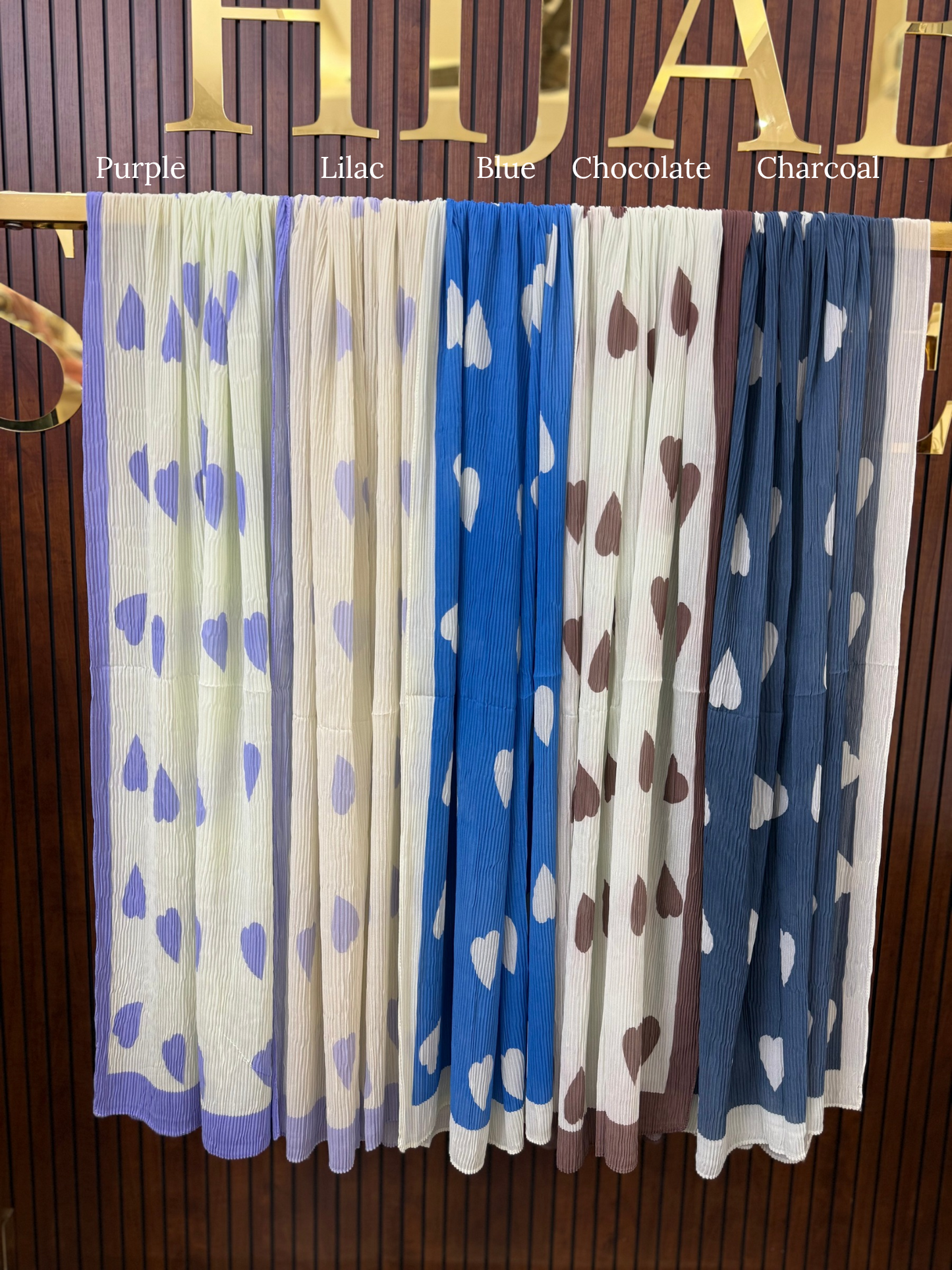 DSC Hearts Pleated Chiffon Hijabs