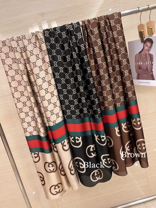 Branded Printed CC Silk Scarf