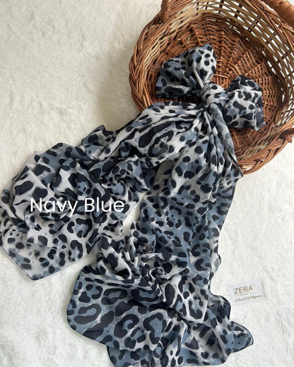 Zera Leopard Printed Heavy Chiffon Hijab