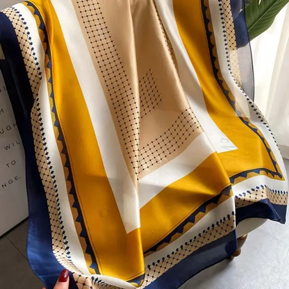 Mustard Exquisite Printed Silk Scarf