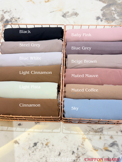 Zera Luxe Premium Stretchy Chiffon Hijabs