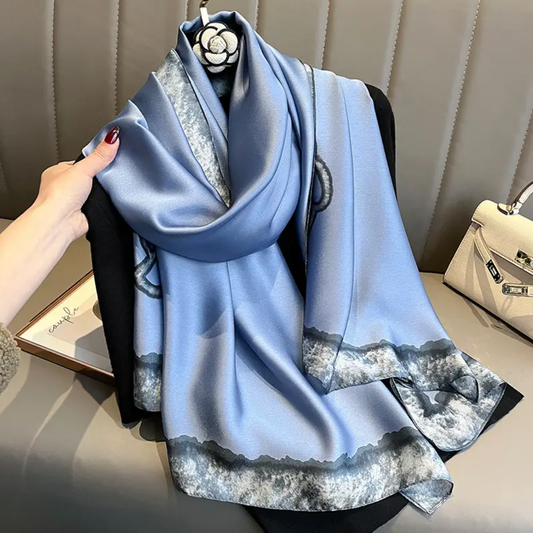 Faded Blume Printed Silk Scarf