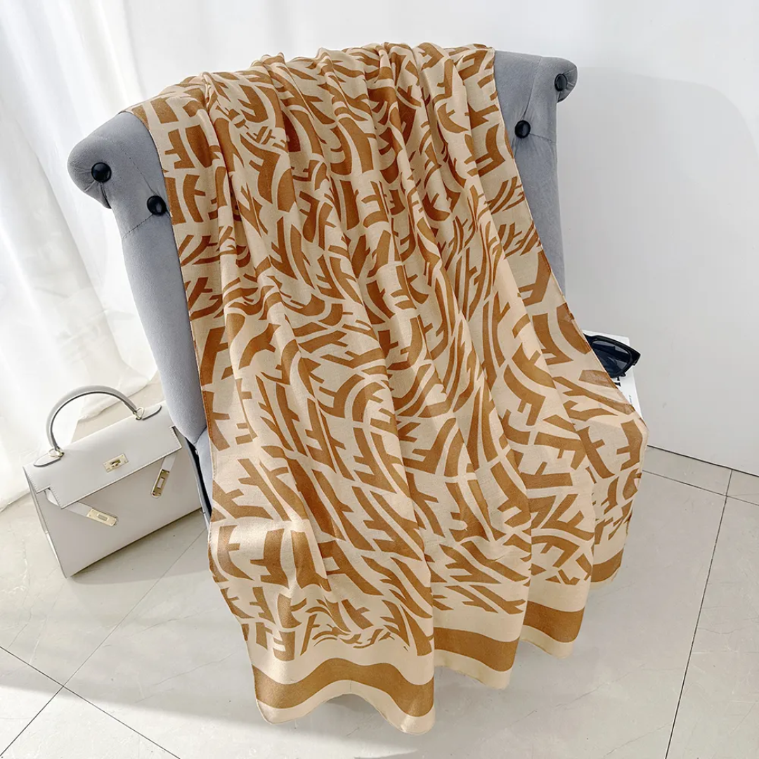 Caramel Cross F Viscose Scarf