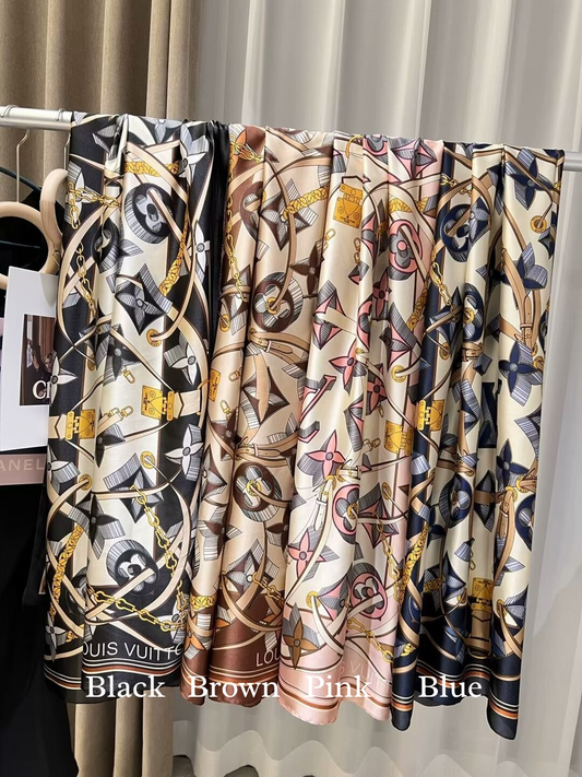 Branded Print VL Silk Scarf