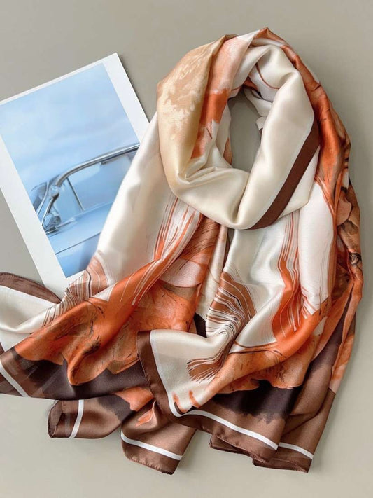 Iris Printed Silk Scarf