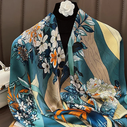 Sea Breeze Printed Silk Scarf