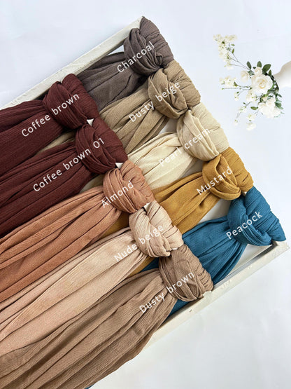 PREMIUM MALAYSIAN CRUSHED SOFT COTTON HIJABS 2M (MODAL HIJABS)